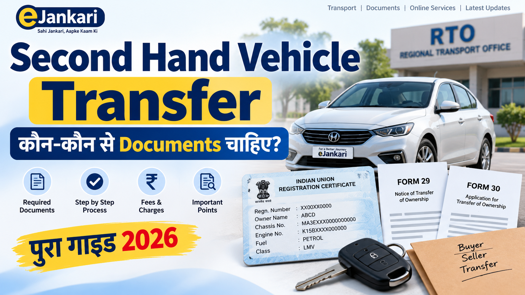 Second Hand Vehicle Transfer Documents 2026 – Form 29 Form 30 RC और Ownership Transfer