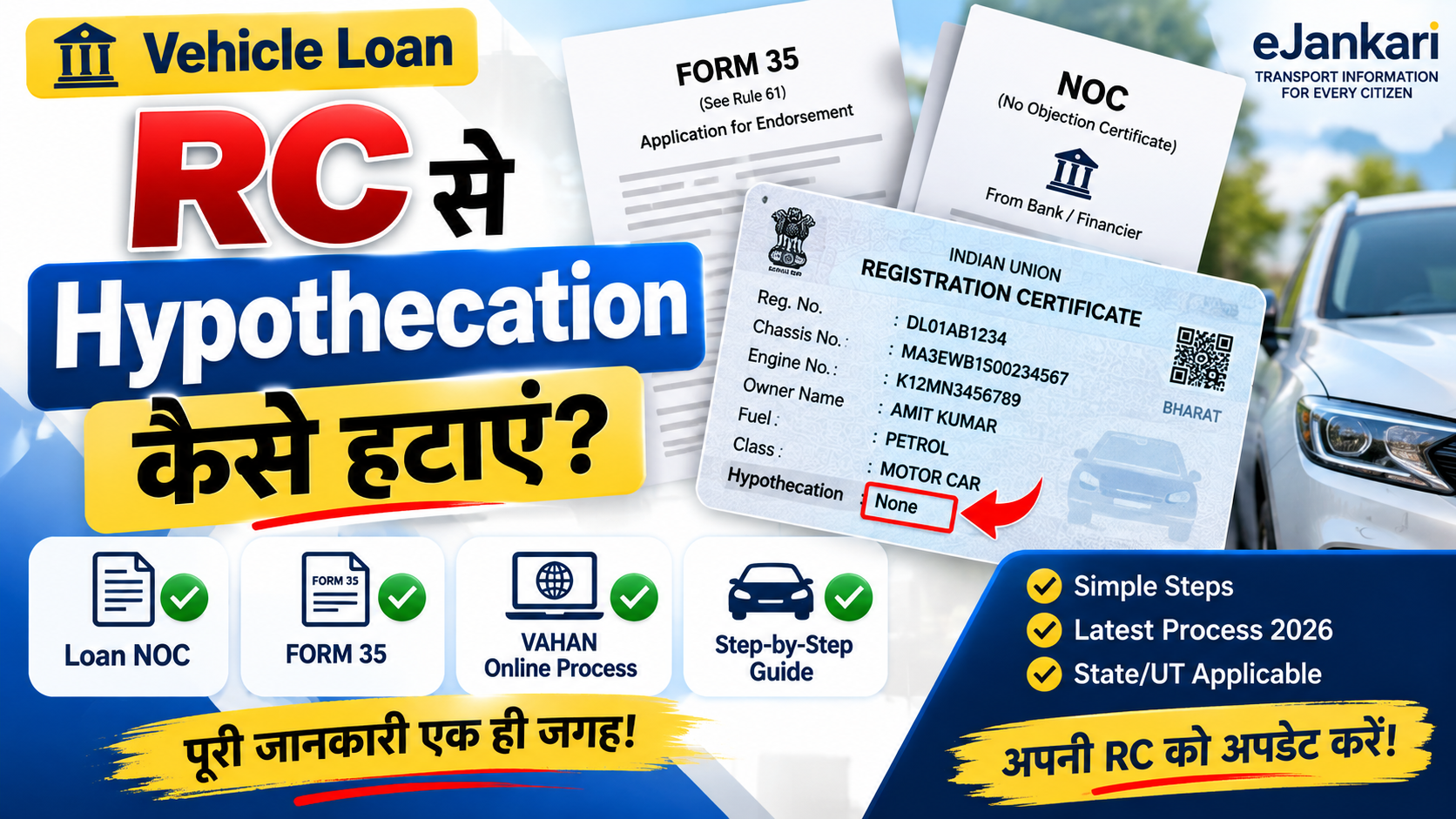 Vehicle Hypothecation Removal 2026 - RC से HP हटाने की प्रक्रिया